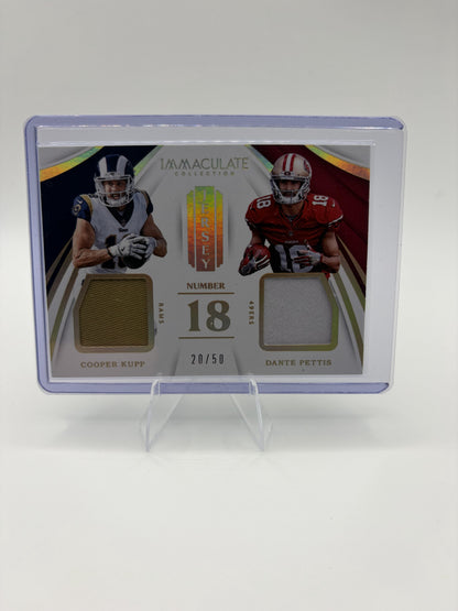 2018 Panini Immaculate Collection Dante Pettis Cooper Kupp Card  Dual Jersey /50