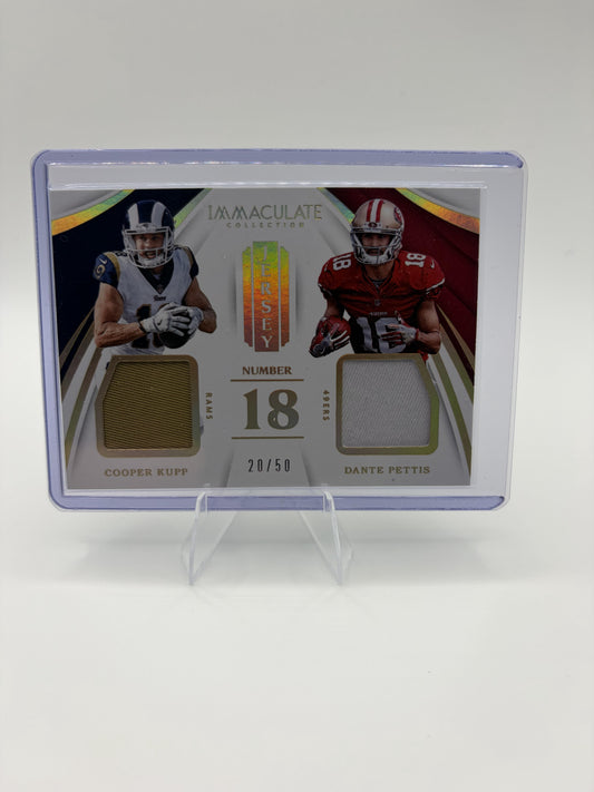 2018 Panini Immaculate Collection Dante Pettis Cooper Kupp Card  Dual Jersey /50