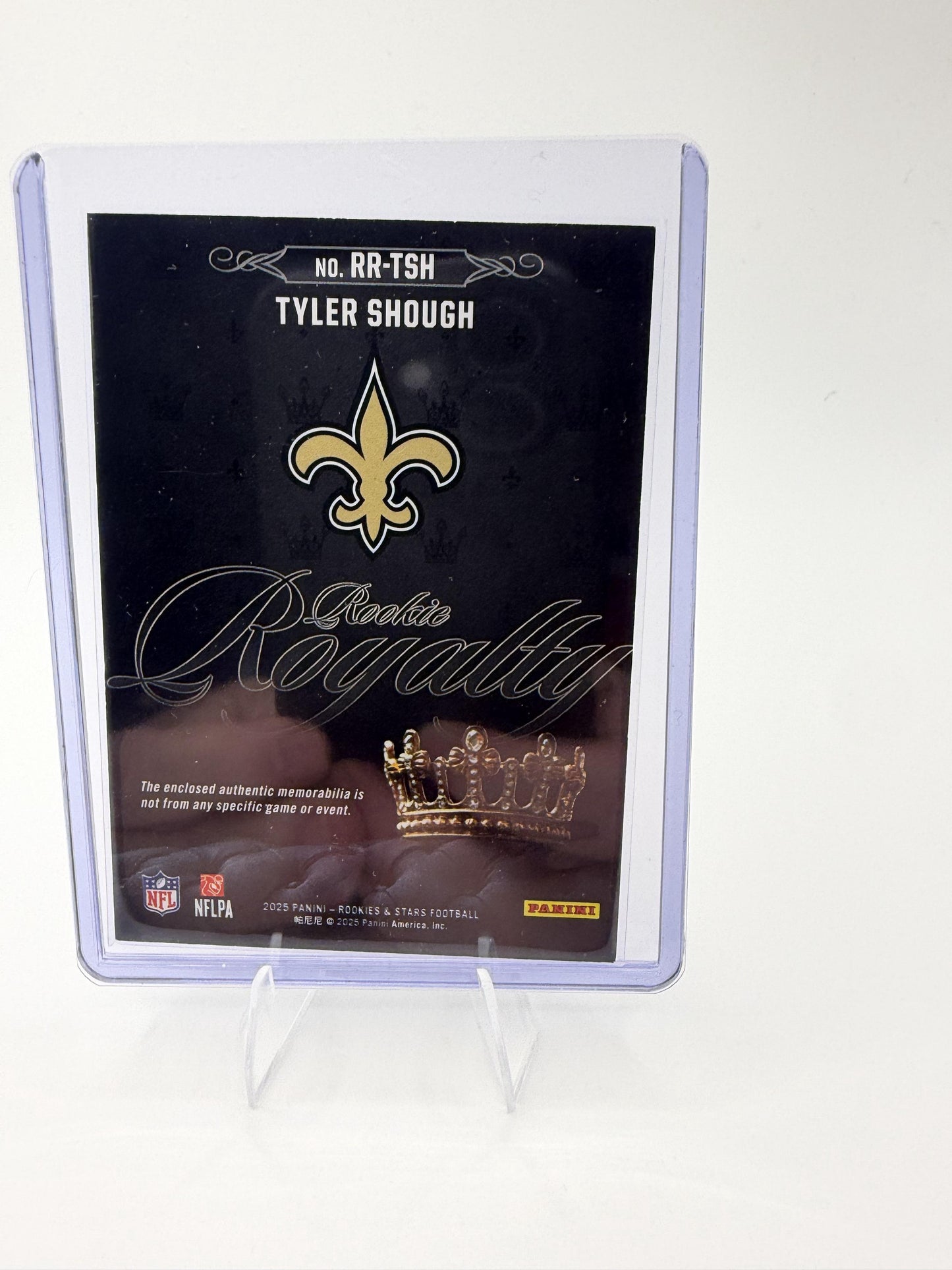 2025 Panini Rookies & Stars Tyler Shough Card Rookie Royalty Saints #RR-TSH