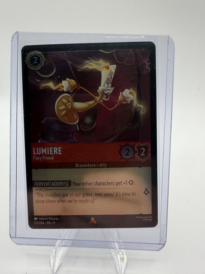 Disney Lorcana Lumiere Fiery Friend 121/204 Rare The First Chapter Ruby