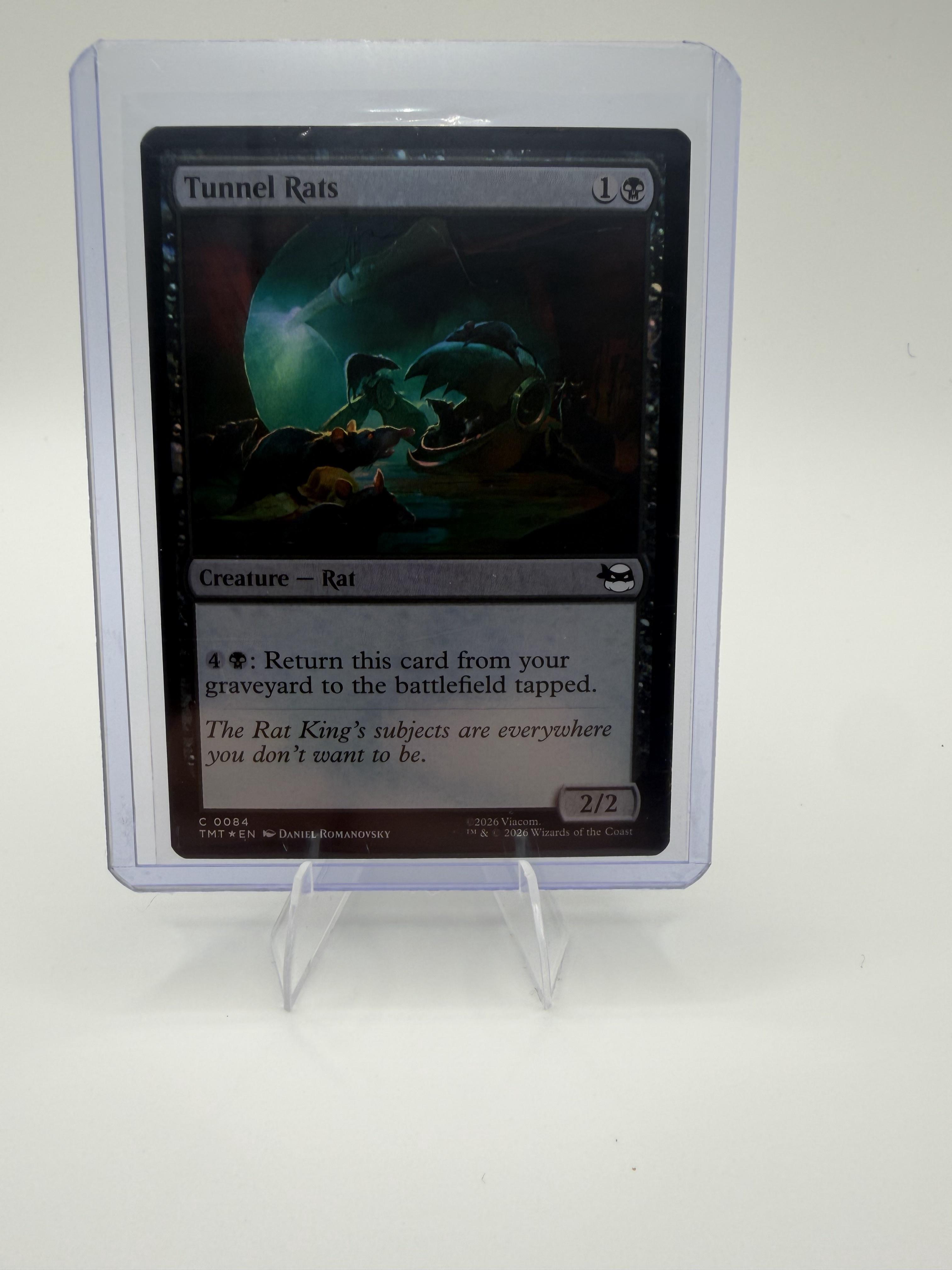 Magic MTG Tunnel Rats 0084 Teenage Mutant Ninja Turtles TMT Foil Common Black NM