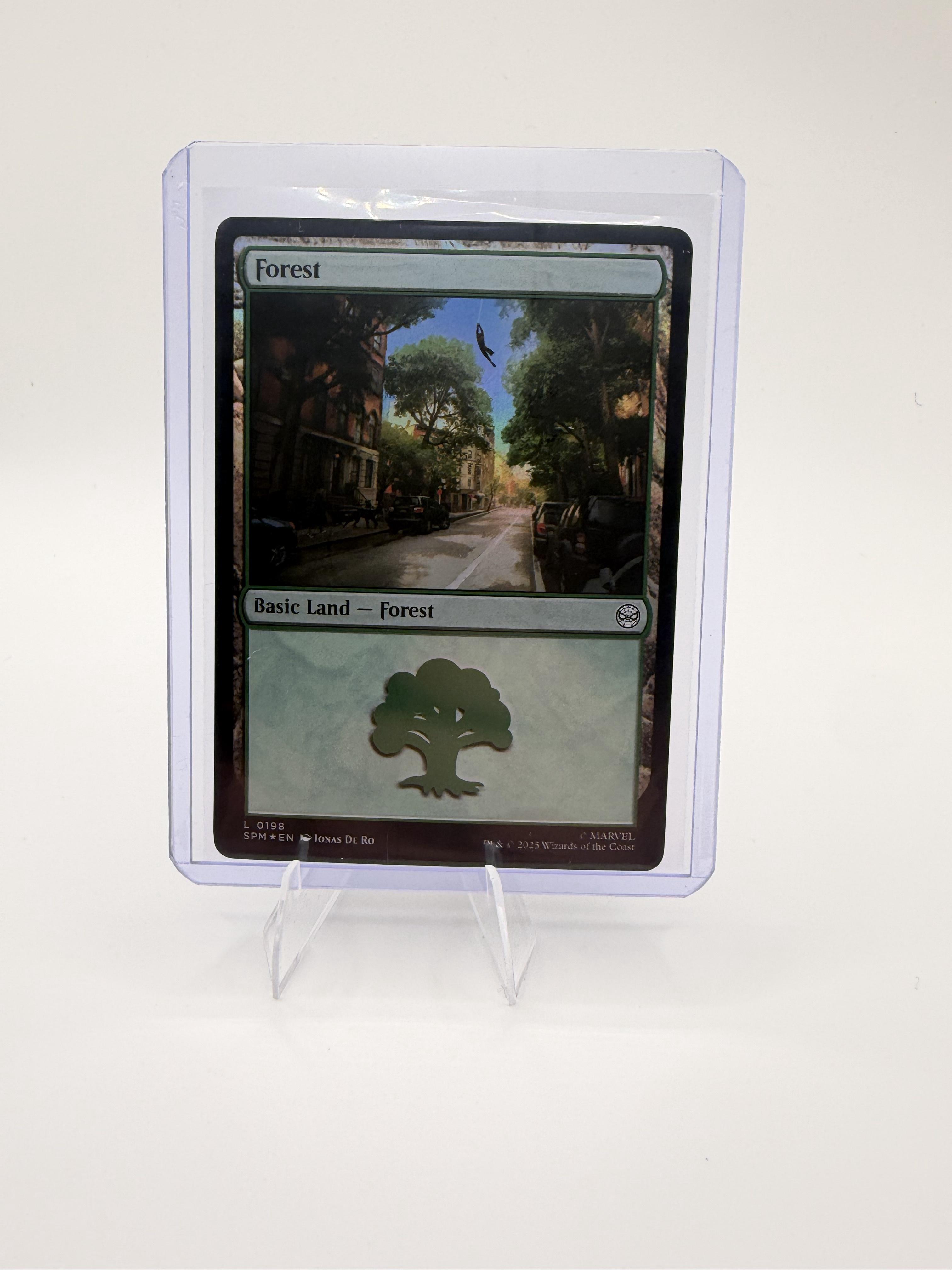 Magic MTG Forest 0198 Marvel Spider-Man Secret Lair Full Art Basic Land SPM EN