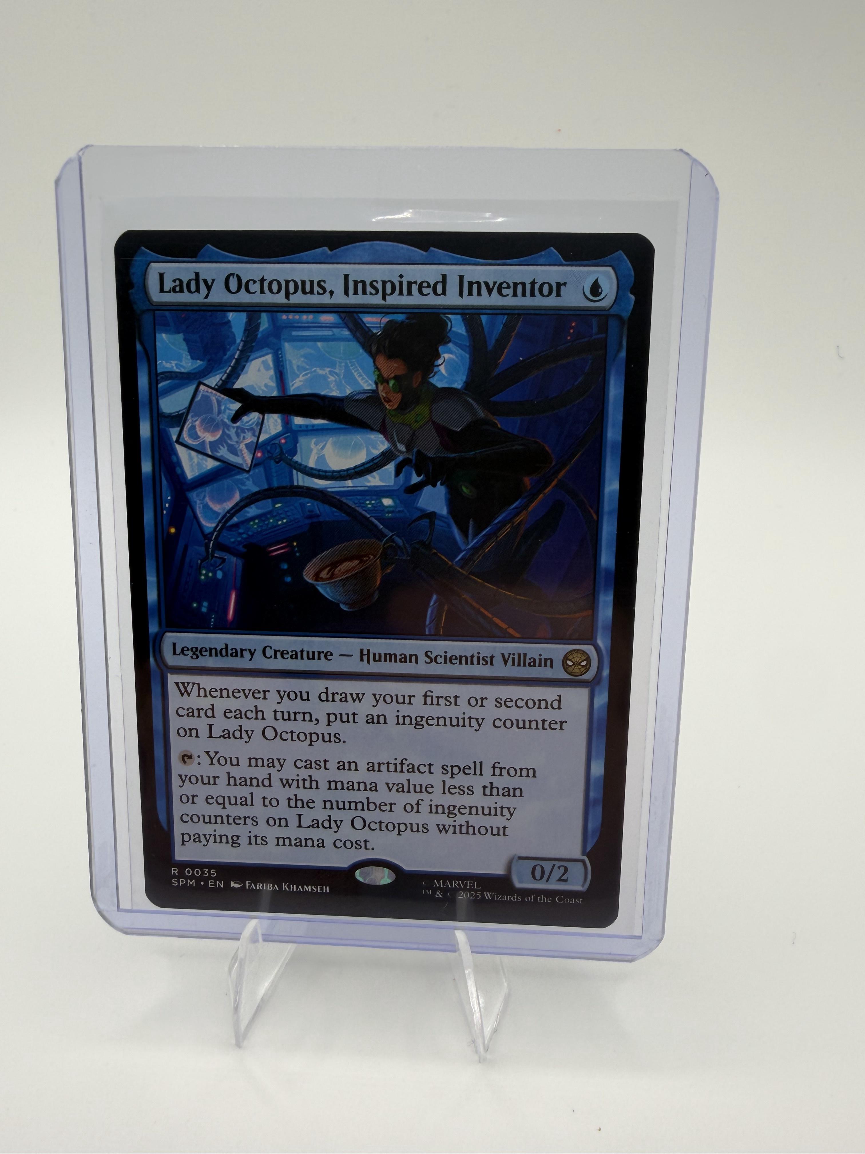Magic MTG Lady Octopus Inspired Inventor 0035 Marvel Spider-Man Rare Foil Card