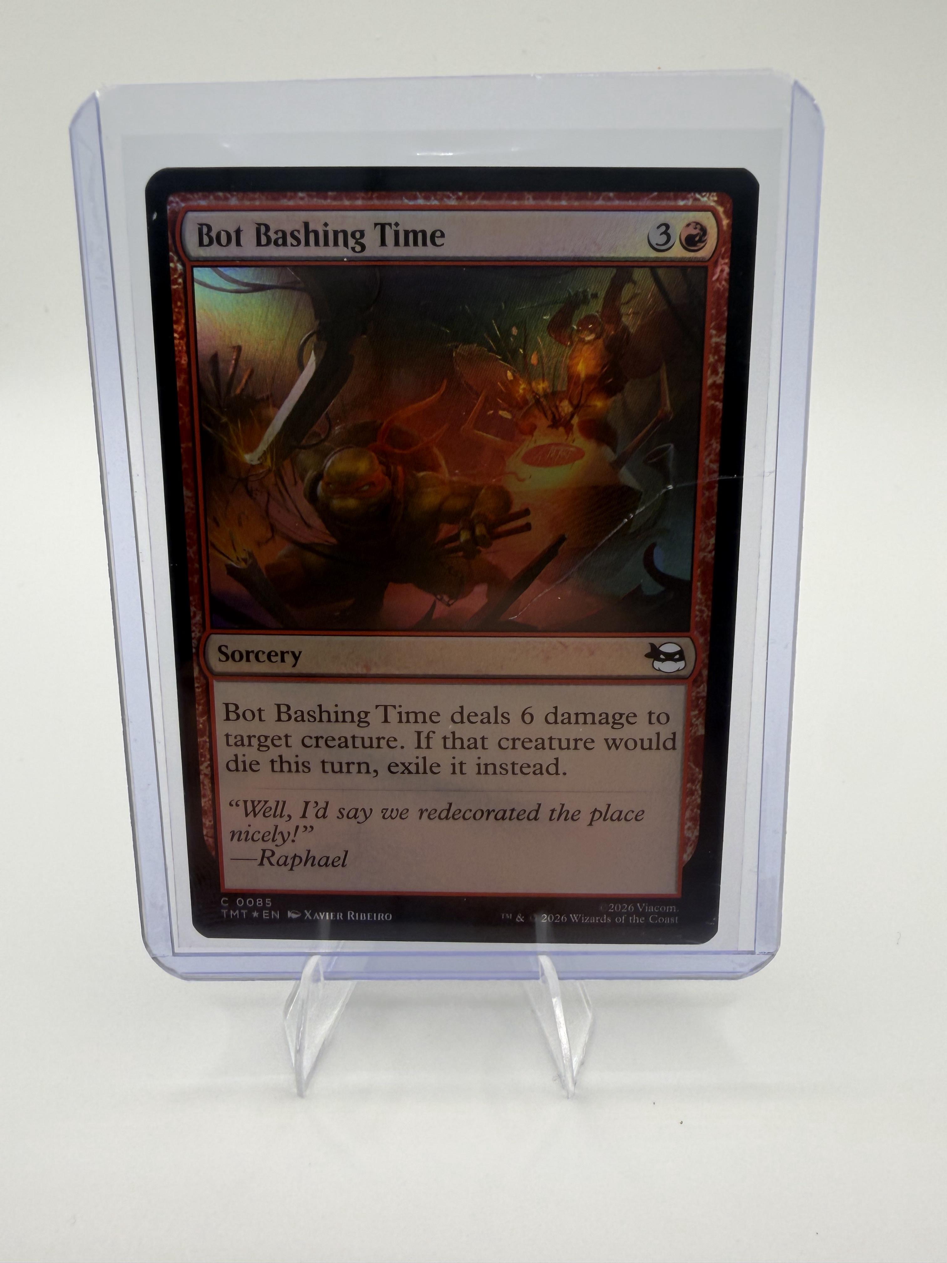 Magic MTG Bot Bashing Time 0085 Teenage Mutant Ninja Turtles TMNT Foil Common