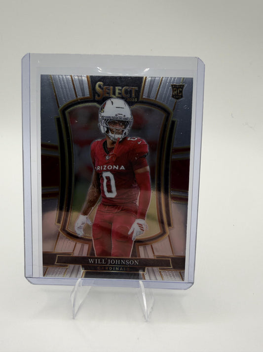2025 Panini Select Will Johnson Card Arizona Cardinals #122
