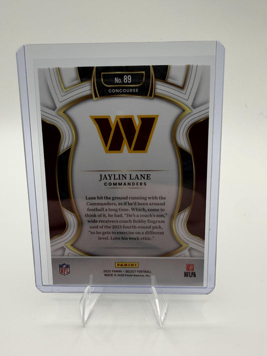 2025 Panini Select Jaylin Lane Card Washington Commanders #89