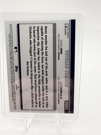2025 Topps Update Aaron Judge / Jazz Chisholm Jr. Card Diamante Foil Yankees