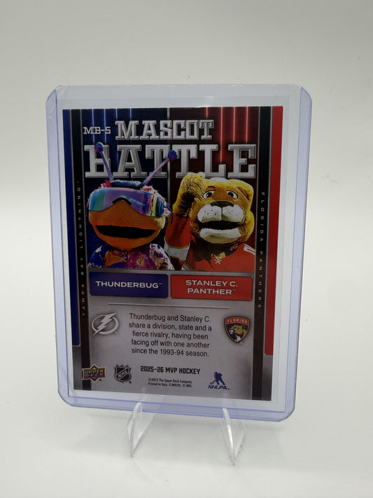 2025-26 Upper Deck MVP Thunderbug / Stanley C. Panther Card Mascot Battle #MB-5