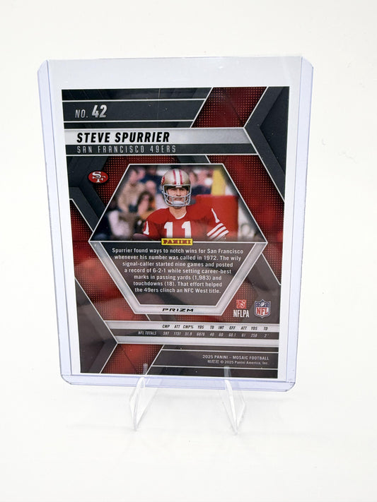 2025 Panini Mosaic Steve Spurrier Card Purple Scope San Francisco 49ers #42