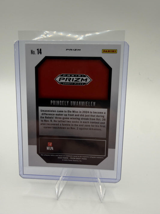 2025 Panini Prizm Draft Picks Princely Umanmielen Card New Recruits Gold Ice