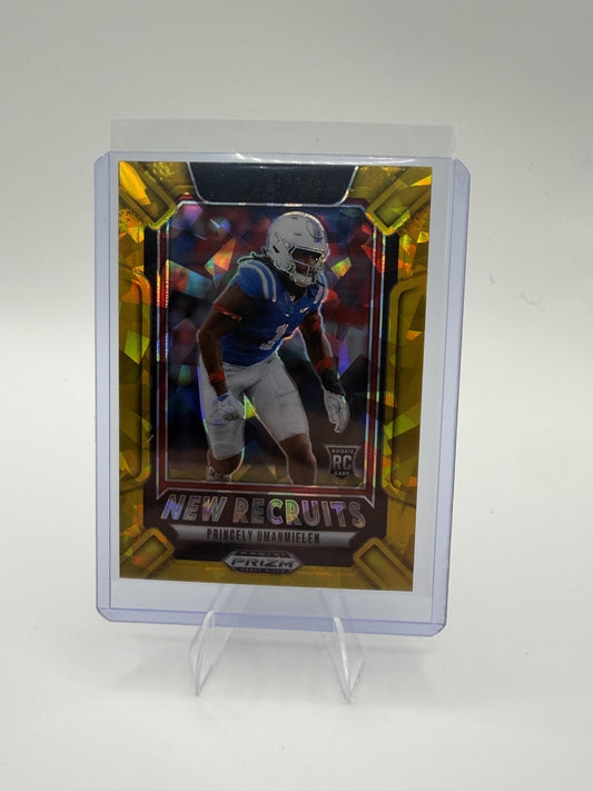 2025 Panini Prizm Draft Picks Princely Umanmielen Card New Recruits Gold Ice