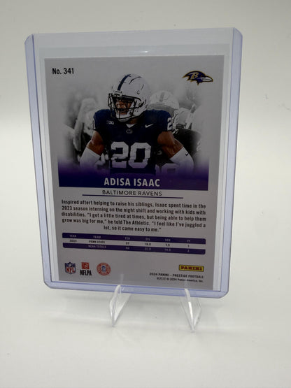 2024 Panini Prestige Adisa Isaac Card Diamond Xtra Points RC Ravens #341