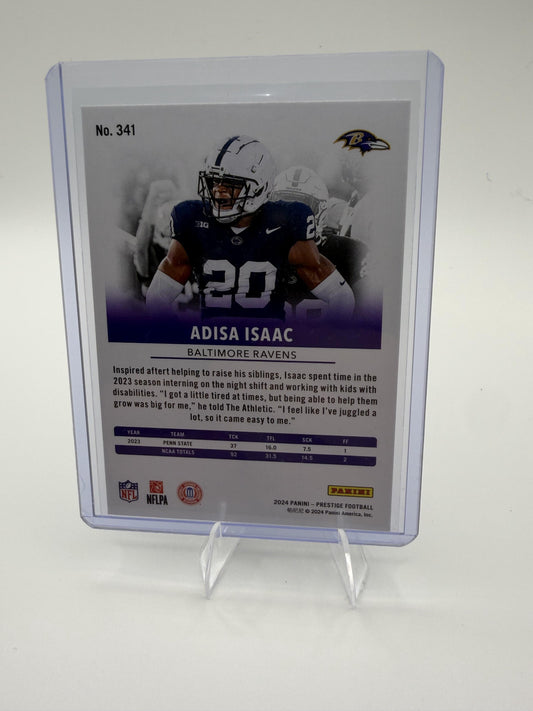 2024 Panini Prestige Adisa Isaac Card Diamond Xtra Points RC Ravens #341