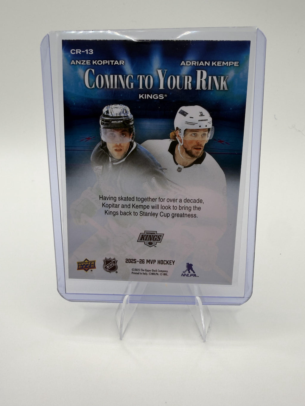 2025-26 Upper Deck MVP Kopitar & Kempe Card Coming to Your Rink