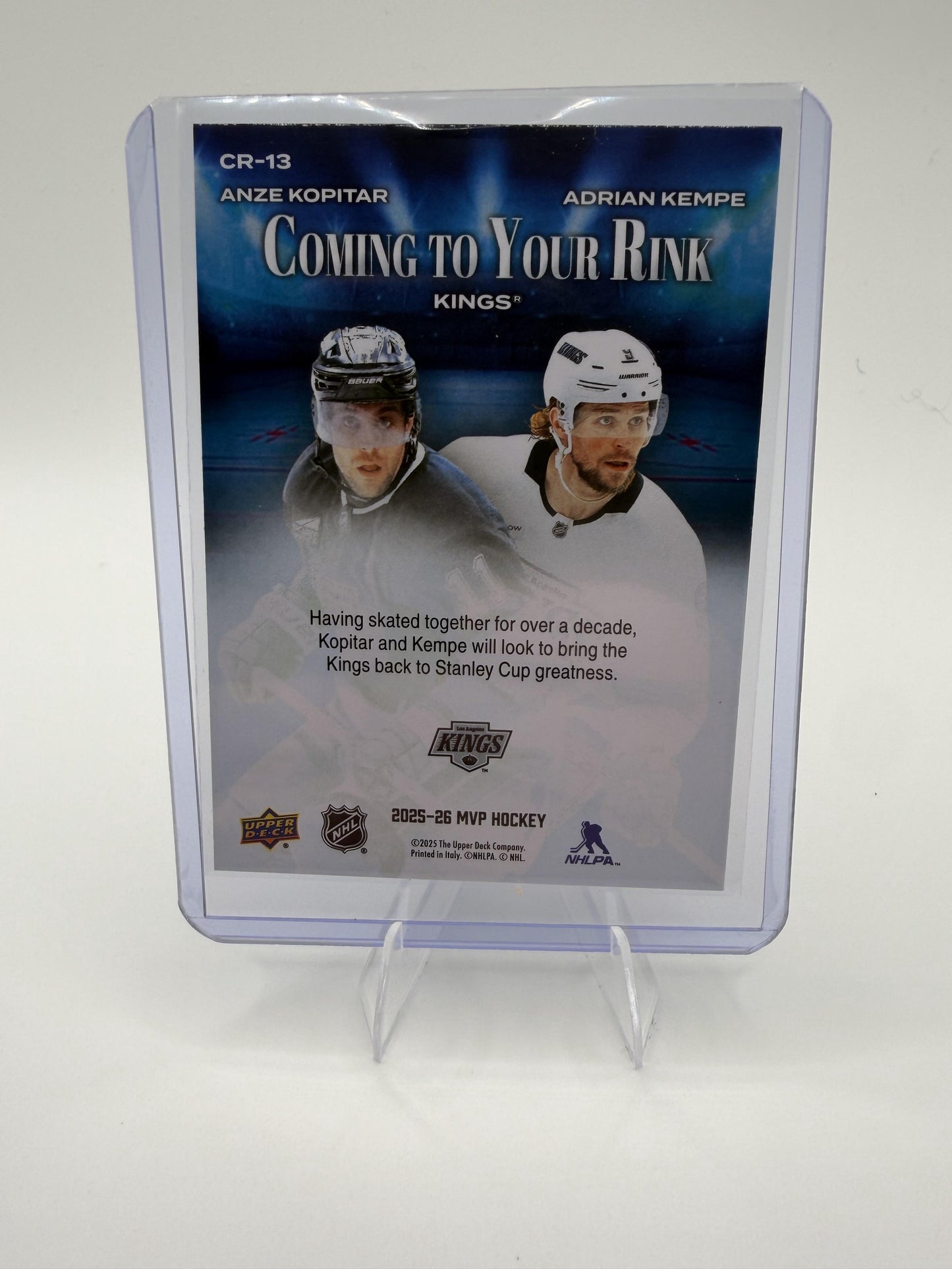 2025-26 Upper Deck MVP Kopitar & Kempe Card Coming to Your Rink