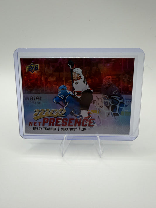 2025-26 Upper Deck MVP Brady Tkachuk Card Net Presence Ottawa Senators #NP-9