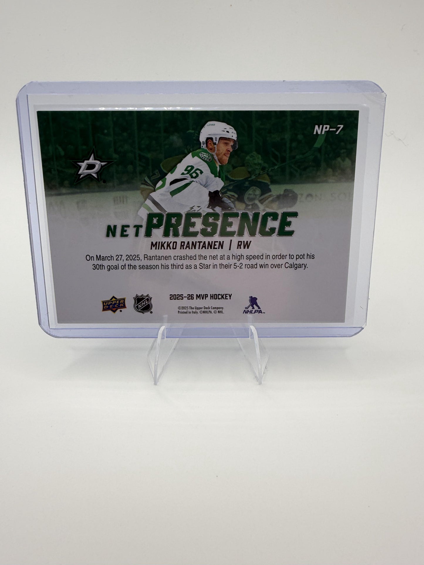 2025-26 Upper Deck MVP Mikko Rantanen Card Net Presence Dallas Stars #NP-7