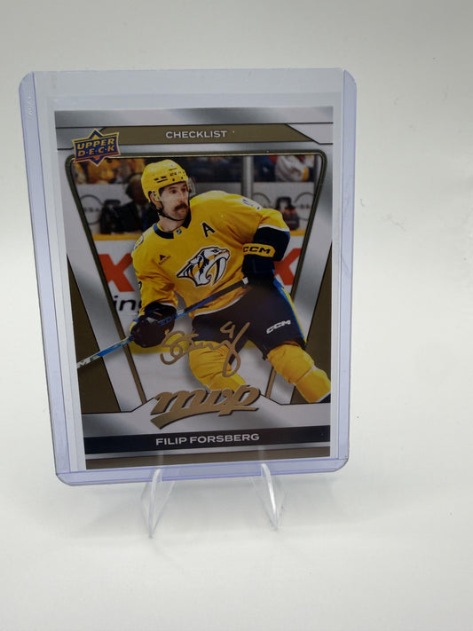2025-26 Upper Deck MVP Filip Forsberg Card Gold Script Nashville Predators #100