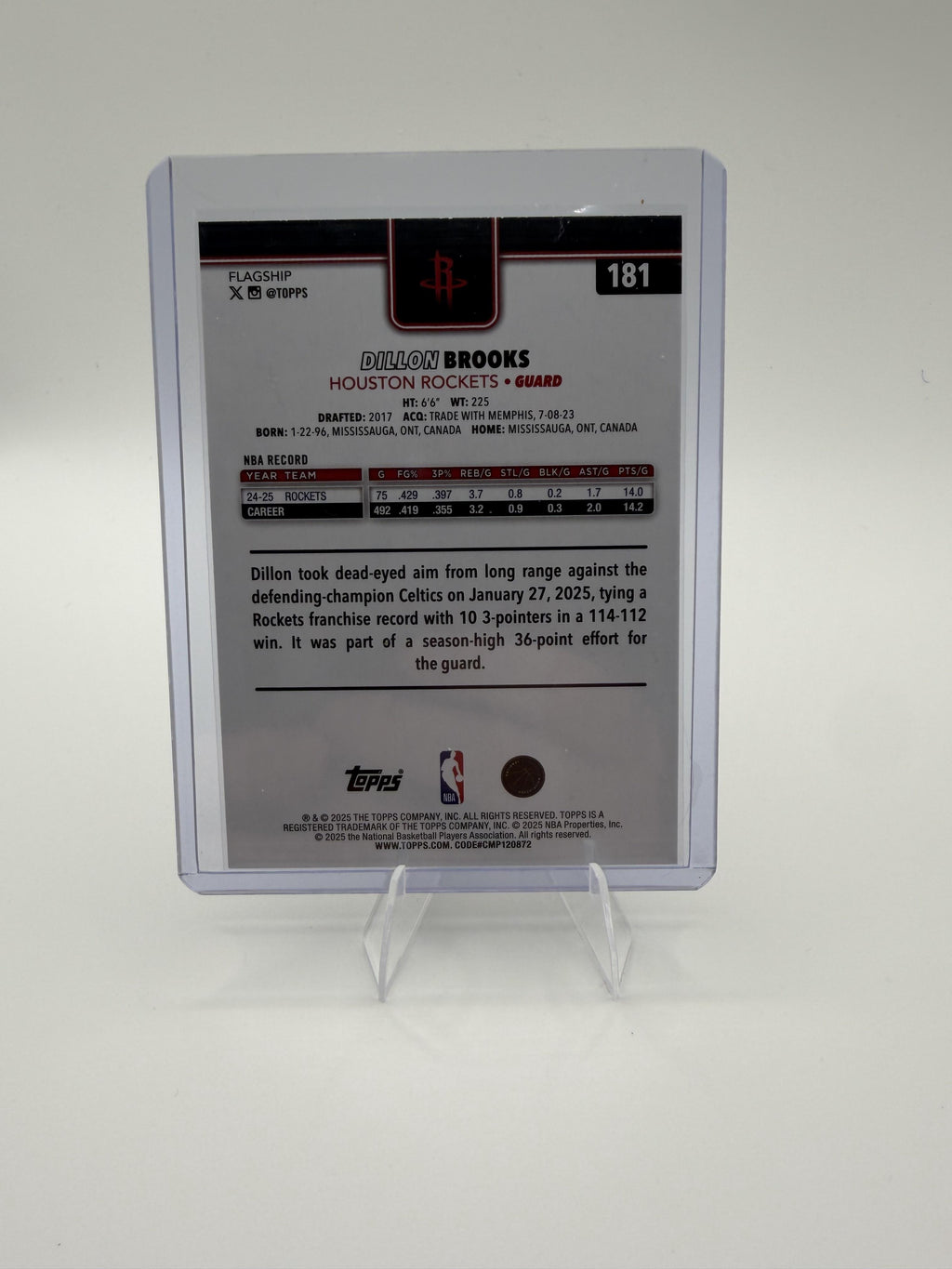 2025 Topps Dillon Brooks #181 Season Tip-Off Parallel Houston Rockets