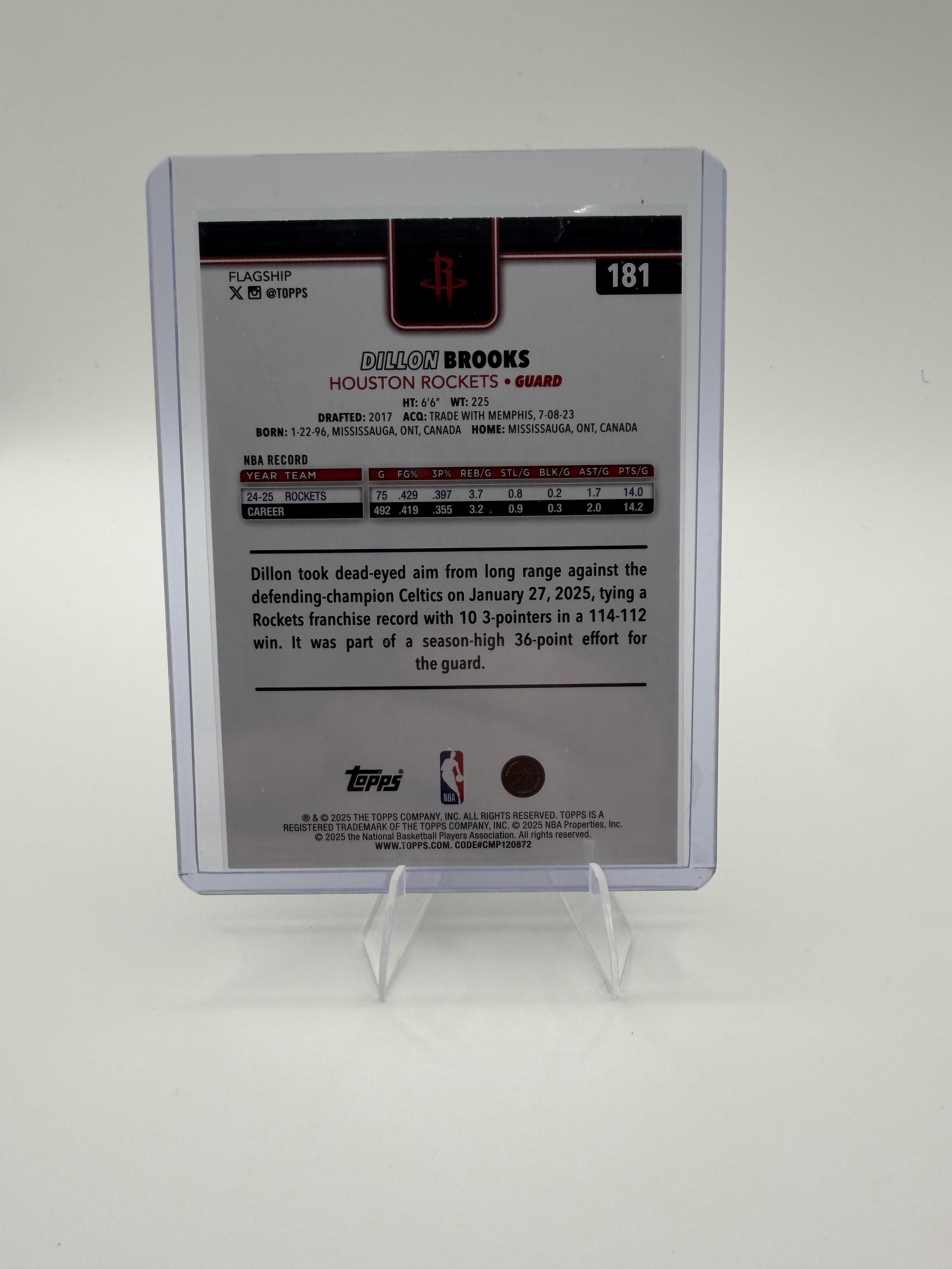 2025 Topps Dillon Brooks #181 Season Tip-Off Parallel Houston Rockets