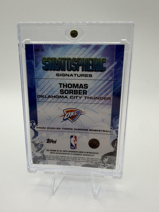 2025-26 Topps Chrome Thomas Sorber Stratospheric Signatures Auto RC OKC Thunder