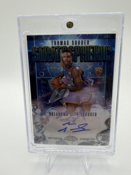 2025-26 Topps Chrome Thomas Sorber Stratospheric Signatures Auto RC OKC Thunder
