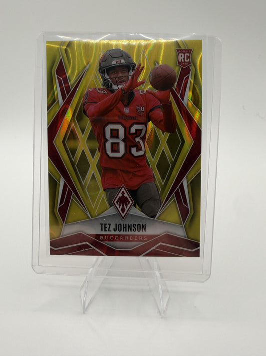 2025 Panini Phoenix Tez Johnson Card Gold Prizm  Buccaneers #/125