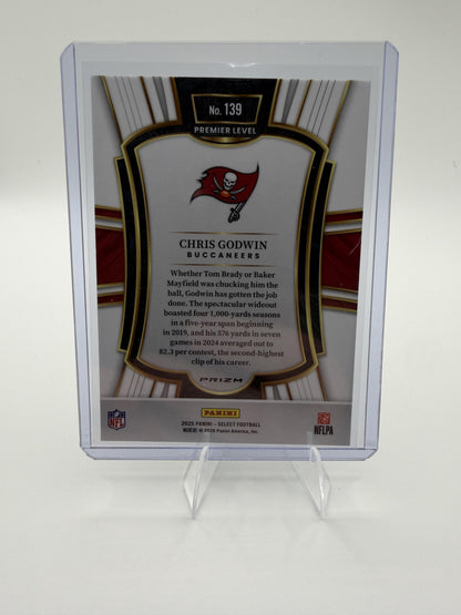 2025 Panini Select Chris Godwin #139 Premier Level Black & Gold Shock Prizm
