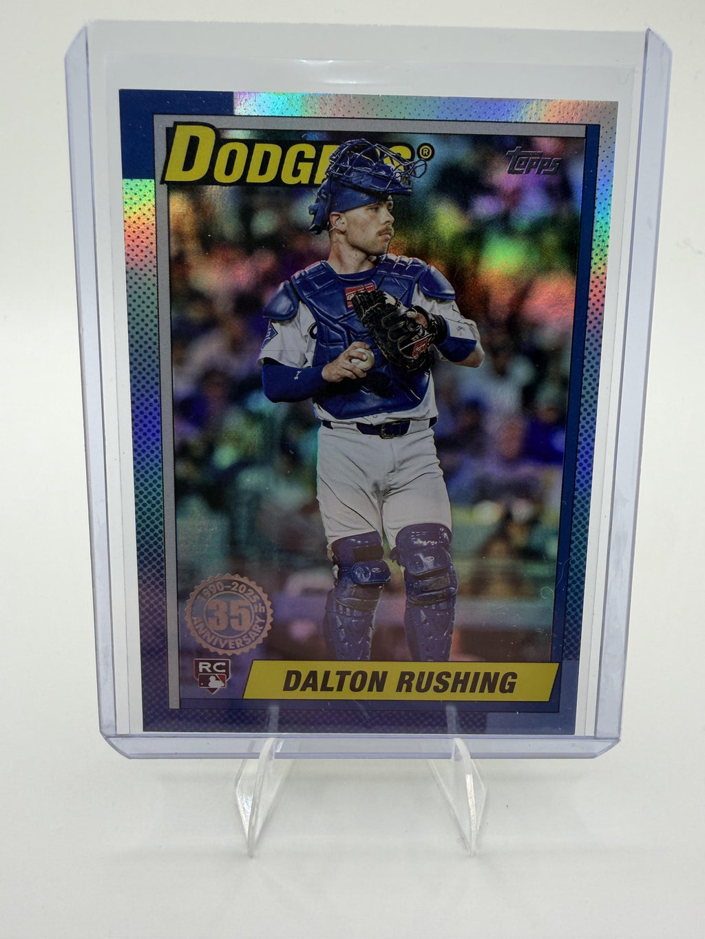 2025 Topps Update Dalton Rushing Card 1990 35th Anniversary Rainbow Foil