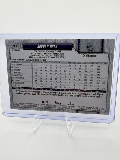 2026 Topps Jordan Beck RC #12 75th Anniversary Diamante Foil Parallel Rockies