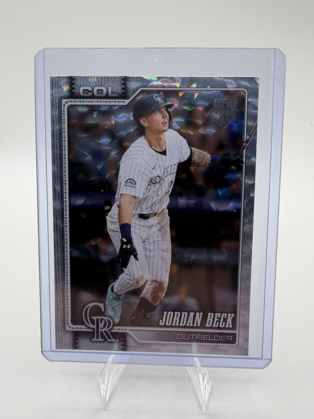 2026 Topps Jordan Beck RC #12 75th Anniversary Diamante Foil Parallel Rockies