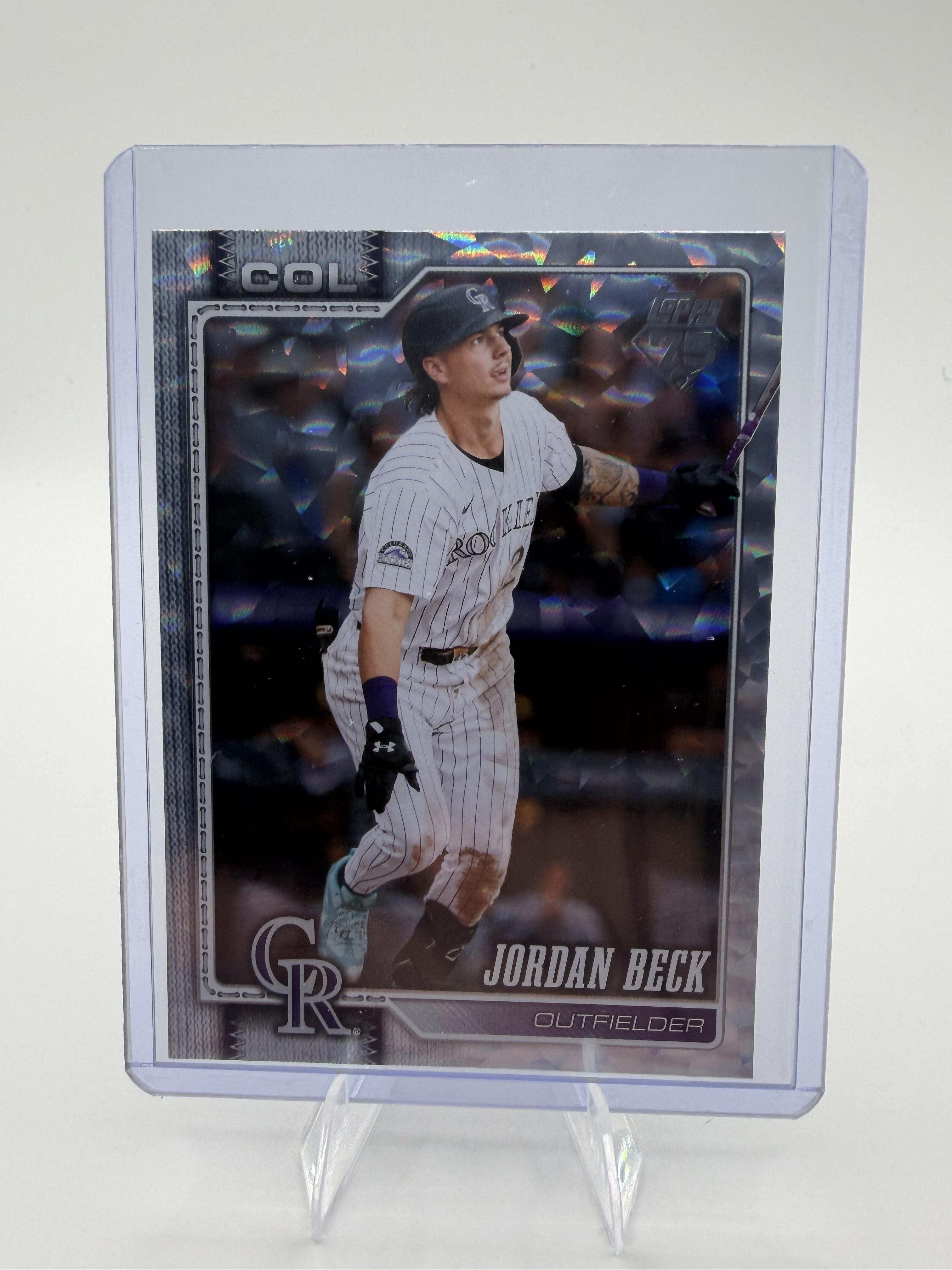 2026 Topps Jordan Beck RC #12 75th Anniversary Diamante Foil Parallel Rockies