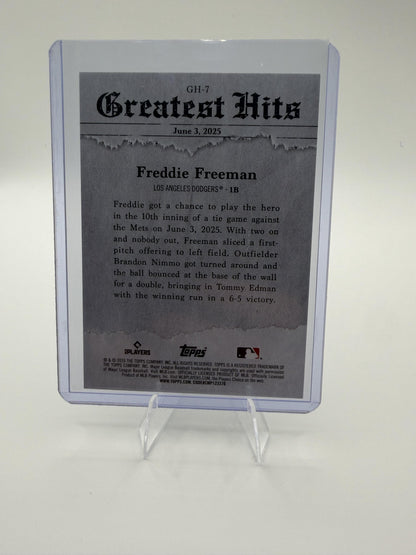 2026 Topps Freddie Freeman Card 2025 Greatest Hits Los Angeles Dodgers #GH-7
