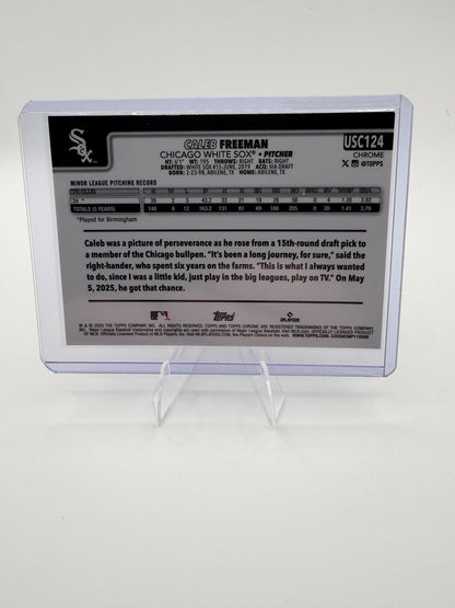 2025 Topps Chrome Update Caleb Freeman Refractor White Sox