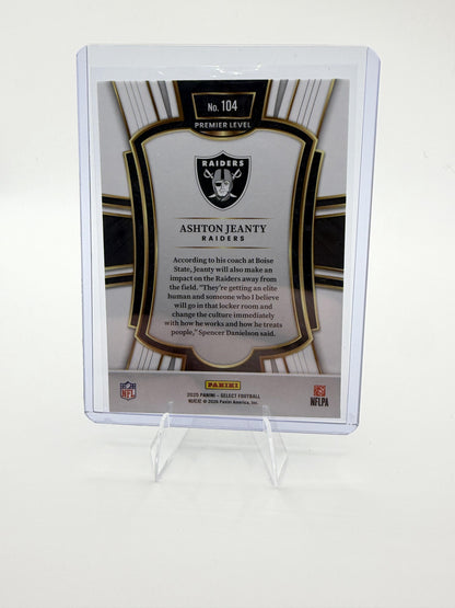 2025 Panini Select Ashton Jeanty Card Las Vegas Raiders #104 Premier Level