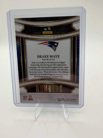 2025 Panini Select Drake Maye RC Numbers  Insert #15 Patriots Rookie Card