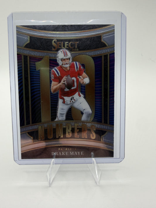 2025 Panini Select Drake Maye RC Numbers  Insert #15 Patriots Rookie Card