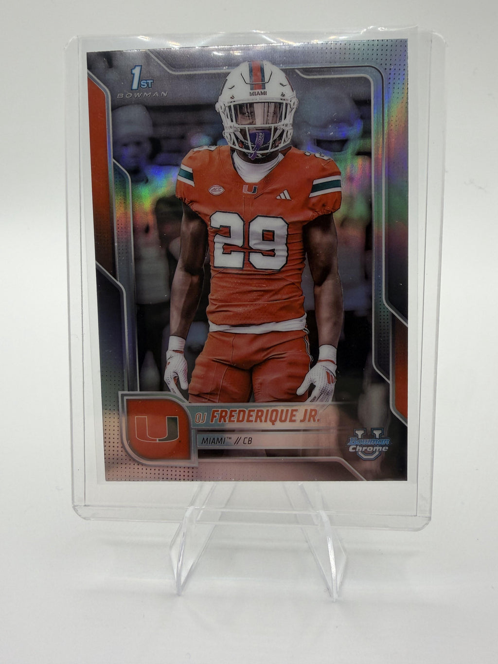 2025 Bowman Chrome University OJ Frederique Jr. #92 Refractor 1st Miami