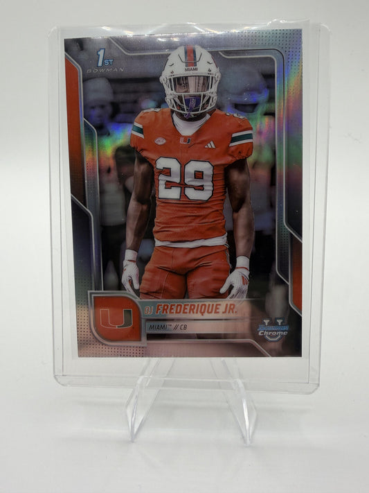 2025 Bowman Chrome University OJ Frederique Jr. #92 Refractor 1st Miami