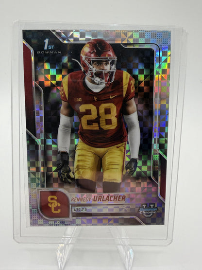 2025 Bowman Chrome University Kennedy Urlacher #16 Checkerboard Parallel USC 1st