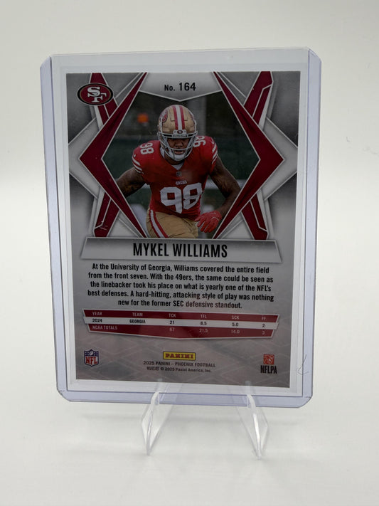 2025 Panini Phoenix Mykel Williams Card Phoenix Prizm 49ers #164