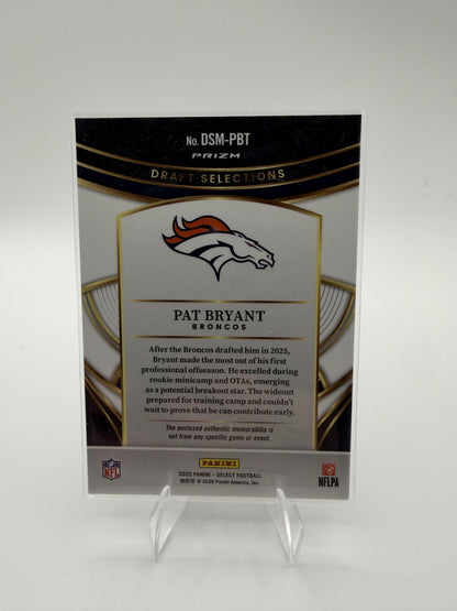 2025 Panini Select Pat Bryant Draft Selections Memorabilia Prizm RC Jersey