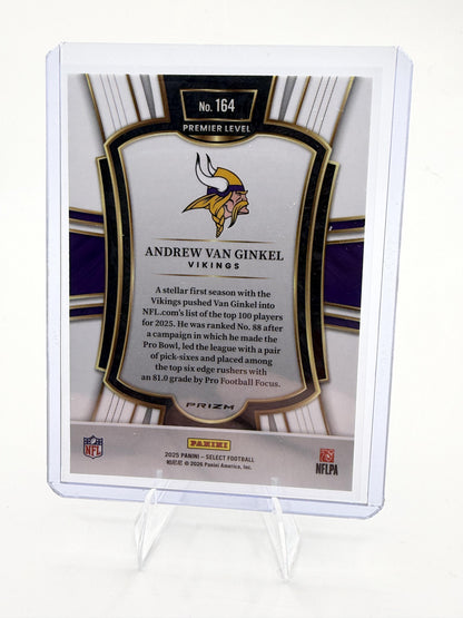 2025 Panini Select Andrew Van Ginkel Card Green & Yellow Prizm Shock  Vikings