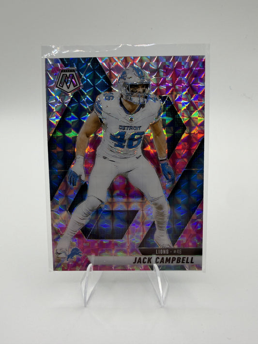 2025 Panini Mosaic Jack Campbell #147 Pink Camo Detroit Lions LB