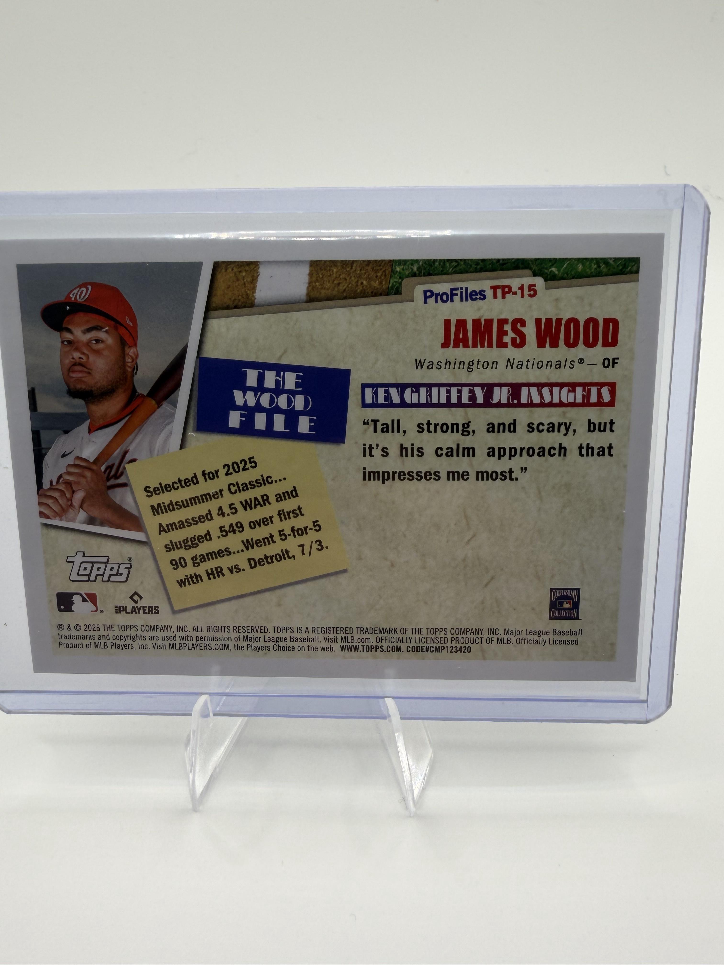 2026 Topps James Wood Card Topps Profiles Washington Nationals #TP-15