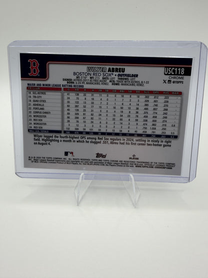 2025 Topps Chrome Update Wilyer Abreu #USC118 RayWave Refractor Boston Red Sox