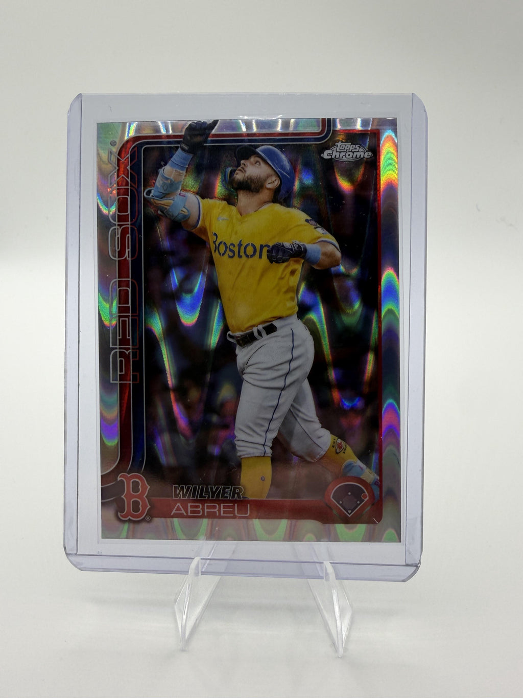 2025 Topps Chrome Update Wilyer Abreu #USC118 RayWave Refractor Boston Red Sox
