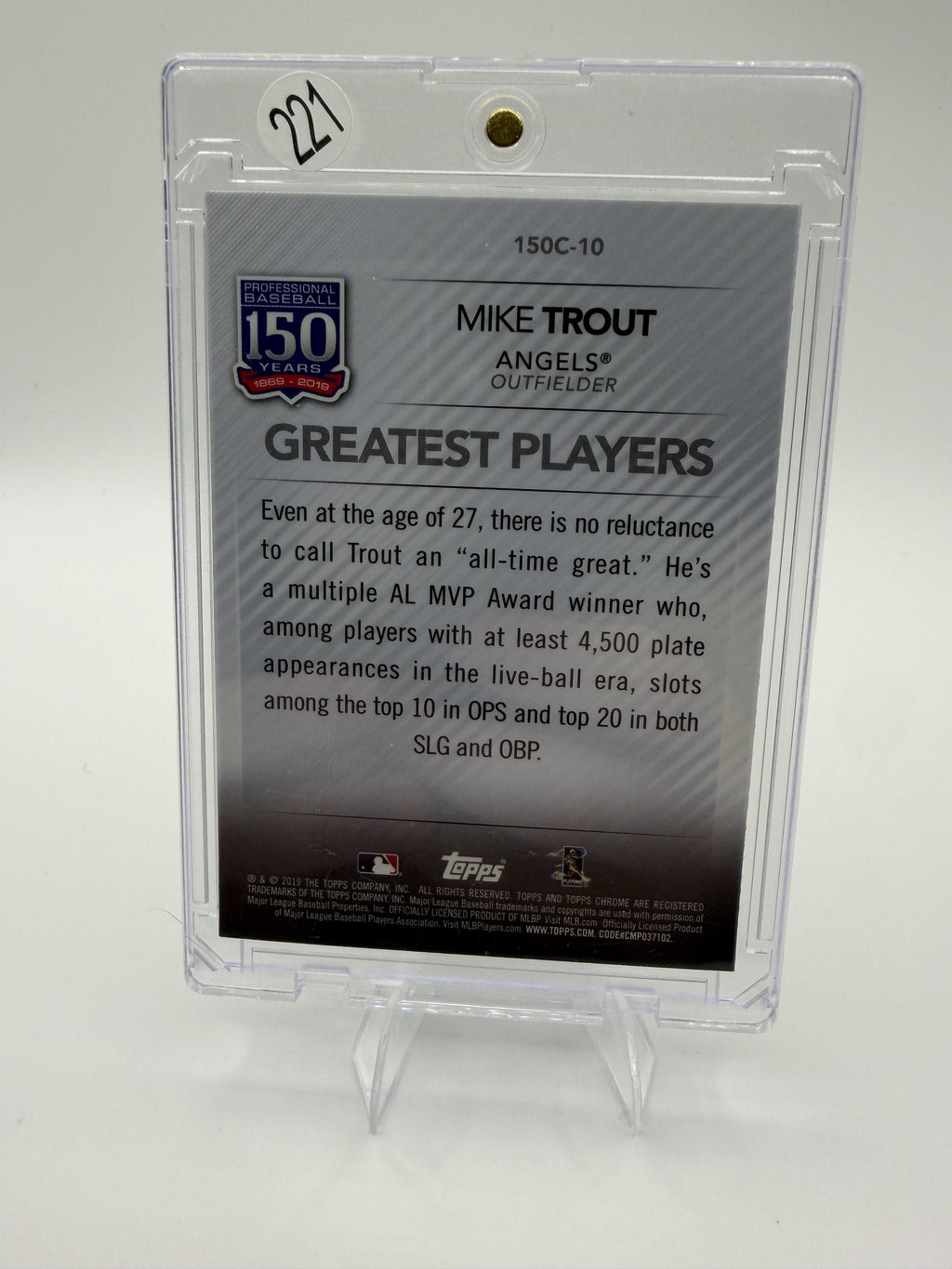 2019 Topps Chrome Mike Trout Card 150 Years of Professional Baseball Angels