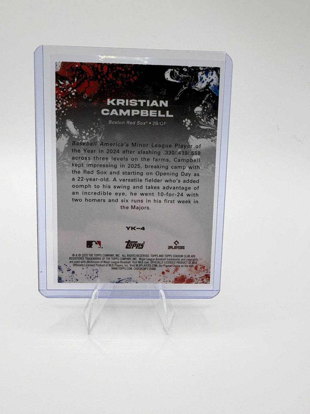 2025 Stadium Club Kristian Campbell Card Yours for the Taking Rainbow Foil
