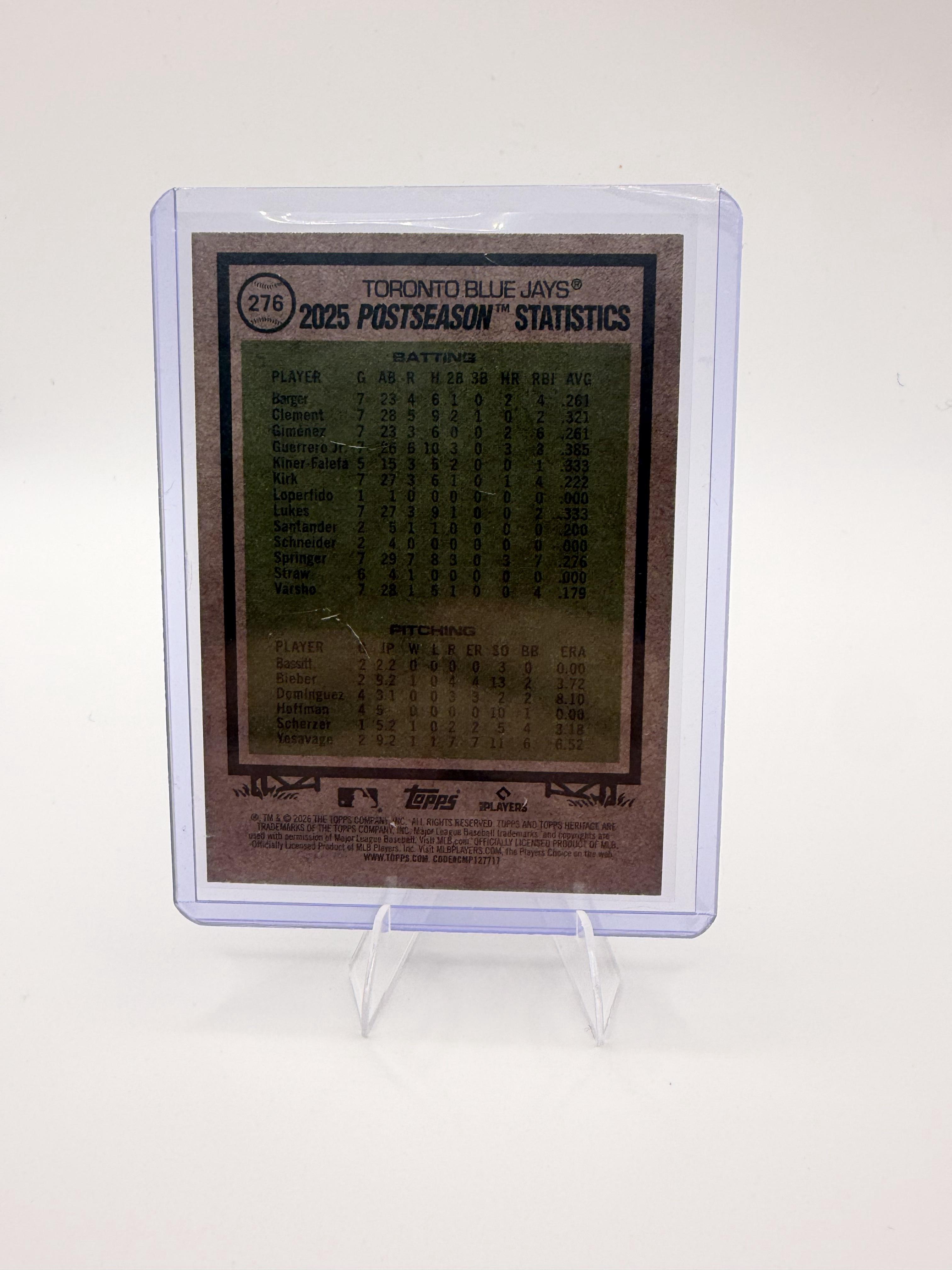 2025 Topps Heritage AL &amp; NL Championships Dodgers Yankees ALNLC, Card